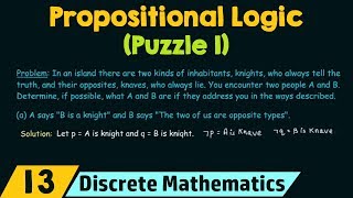 Propositional Logic − Puzzle 1 [upl. by Yzeerb]