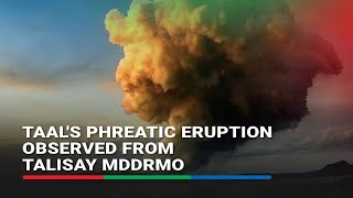 Taals phreatic eruption observed from Talisay MDDRMO  ABSCBN News [upl. by Chiang]