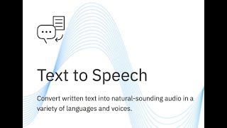 Watson Text to Speech Transformation Play [upl. by Htieh]