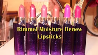 Review Rimmel Moisture Renew Lipsticks [upl. by Arenahs]