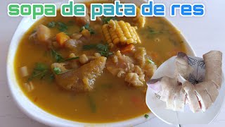 SOPA de PATA de RESEl secreto para mantenerse jovencolagenonatural [upl. by Eceinal]