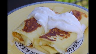 Ukrainian Crepes With Cottage Cheese quotNalysnykyquot l Cooking in Canada [upl. by Mercorr]