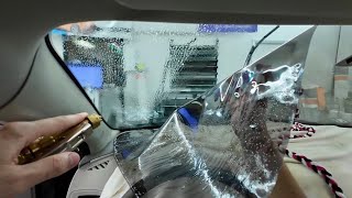 Saving windshield tint from a hair [upl. by Anivlis]