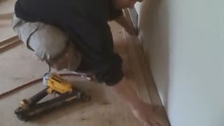 Hardwood Floor Installation Instructions How to Start Nail Down Installation [upl. by Eerhs51]