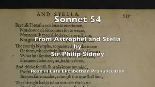 Sonnet 54 from Astrophel amp Stella by Sir Philip Sidney read in Late Elizabethan Pronunciation [upl. by Molton722]