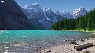 Peaceful birds chirping gentle water sounds beautiful landscape Moraine Lake Canada [upl. by Scarface]