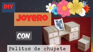 DIY JOYERO CON PALITOS DE CHUPETE ღ [upl. by Esac]