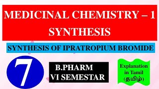 SYNTHESIS OF IPRATROPIUM BROMIDE  MEDICINAL CHEMISTRY  1  B PHARM 4TH SEMESTER [upl. by Eatton]