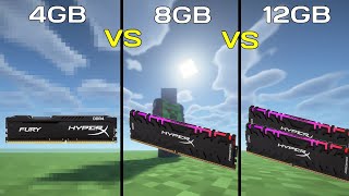 4GB VS 8GB VS 12GB De RAM  COMPARACION EN MINECRAFT [upl. by Blakeley106]