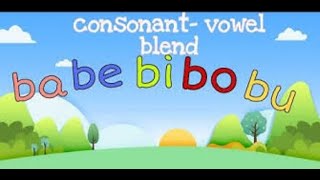 Blending consonant and vowel sounds  ba be bi bo bu  English PhonicsLesson 1 [upl. by Bouchard285]