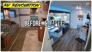 RV Renovation Before and After  2006 Forest River Flagstaff Makeover [upl. by Amikay932]