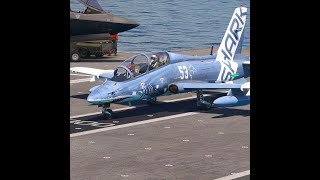 Amazing Pilot Skills Aermacchi MB339PAN SHARK Takes Off from The Aircraft Carrier [upl. by Manaker]