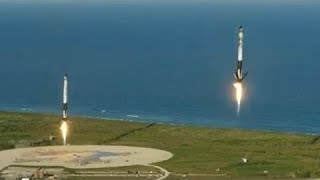 SpaceX Lands All 3 Falcon Heavy Boosters for the First Time [upl. by Yralam]