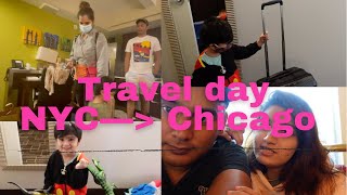 Travel Day ft Asad amp Izhaan  Away from Api for 10 days   Hello Chicago  Anam Mirza [upl. by Icaj]