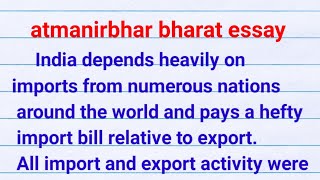 atmanirbhar bharat essay essay on aatm nirbhar bharat atmanirbhar bharat essay in english [upl. by Airamak228]