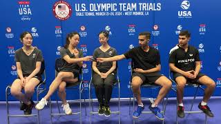 2024 US Olympic Trials  Table Tennis  Post Event Press Conference [upl. by Kcirdet]