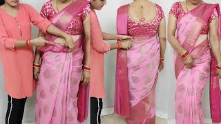 Easy saree pleats making tutorial  drape your saree in easy amp simple steps  saree draping style [upl. by Ainaled]