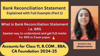 Bank Reconciliation Statement Part 1  Easy way BRS class 11bcomca foundation  Accountancy [upl. by Acinot]