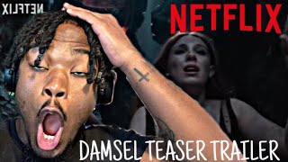 DAMSEL TEASER TRAILER REACTION [upl. by Enylekcaj]