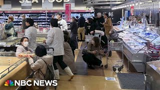 Videos show moments earthquakes struck Japan on New Years Day [upl. by Ettenuahs]