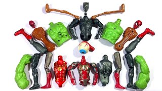 MERAKIT MAINAN HULK SMASH VS SIREN HEAD VS RED SPIDER NEW VS IRON SPIDER VS BLACK PANTHER [upl. by Ainivad56]