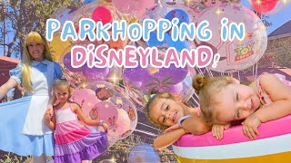 BOTH PARKS IN ONE DAY Parkhopping in Disneyland [upl. by Eednas]