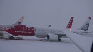 Oslo Airport Gardermoen Winter operations Landing amp taxiing [upl. by Ahsinel867]