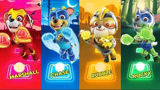 Paw Patrol Puppy Marshall amp Chase amp Rubble ampRocky Tiles Hop Gaming [upl. by Akinyt331]