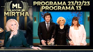 LA NOCHE DE MIRTHA  Programa 231223  INVITADOS JAVIER MILEI Y PATRICIA BULLRICH  PROGRAMA 13 [upl. by Rufena]