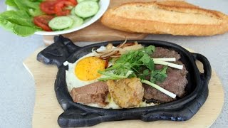 BÒ NÉ  SIZZLING BEEF STEAK Recipe  Helens Recipes [upl. by Oringa]