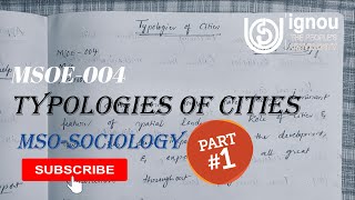 MSOE004  TYPOLOGIES OF CITIES  PART1  IGNOU  SOCIOLOGY [upl. by Aicilet]