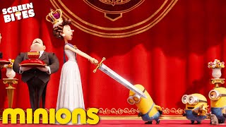 Minion Kevin Gets Knighted  Minions 2015  Screen Bites [upl. by Aeiram]