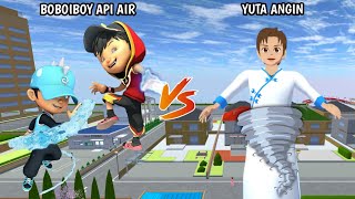 EXPERIMEN BOBOIBOY JADI SUPERHERO 3 ELEMEN API AIR VS PASUKAN YUTA KEKUATAN ANGIN [upl. by Harim]