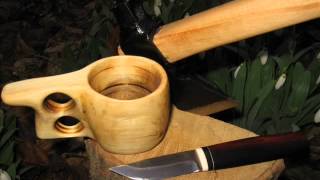 Making a Kuksa Traditional Finnish Wooden Cup [upl. by Enerod]