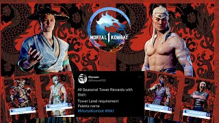 Mortal Kombat 1 All Seasonal Tower Reward Skins amp Level To Acquire Them [upl. by Eedyah207]