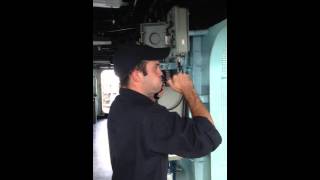 Boatswains Mate Piping over the 1MC on the Bridge of USS Gonzalez DDG66 [upl. by Patrice]