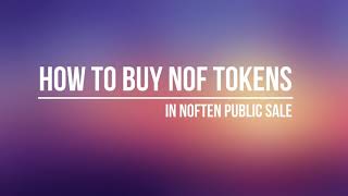 How to buy NOF Tokens in nOFTEN public sale  nOFTEN metamask  NFT marketplace  nOFTEN [upl. by Neils]