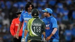 Fight in cricket  fight in kamran akmal and ishant sharma  pak vs india fight [upl. by Werdnaed]