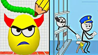 Draw To Smash Logic puzzle vs Stickman Theif Brain Puzzle  Hard Levels  Satisfying ASMR Gameplay [upl. by Ettelimay]