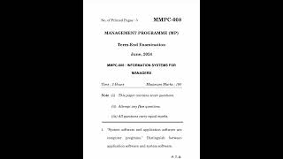 MMPC008 June 2024 Previous Year Question Paper  MMPC008 Question Paper  MMPC008 2024 [upl. by Adnalor]