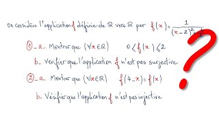 EXERCICE SUR LES APPLICATIONS INJECTIVITE SURJECTIVITE BIJECTIVITE NIVEAU 1 BAC SM [upl. by Ehsrop283]