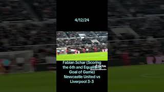 Fabian Schar  Scoring the 6th and Equalising Goal of Game  Newcastle United vs Liverpool 33 [upl. by Harrington398]