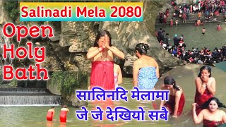 Salinadi  Salinadi mela 2024 latest  Sali nadi Bathing 2080  Open holy bathing in Sali Nadi Nepal [upl. by Sirotek931]