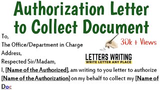 Authorization Letter Sample to Collect Document  Letters Writing [upl. by Tabbatha]