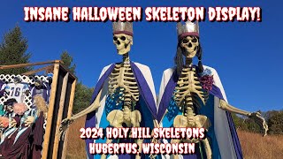 INSANE HALLOWEEN SKELETON DISPLAY 2024 Holy Hill Skeletons Hubertus Wisconsin [upl. by Atneciv744]