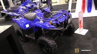 2019 Yamaha Grizzly 90 Youth ATV  Walkaround  2018 Toronto ATV Show [upl. by Steffen742]