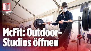 🔴 Fitness trotz Corona McFit öffnet OutdoorStudios  BILD LIVE [upl. by Aicener]