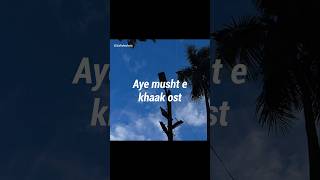 Aye musht e khaak ost ❤️‍🩹😫• Aesthetic video • Urdu lyrics status •shortsayemushtekhaakost [upl. by Ltihcox296]