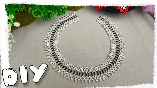 DIY LIGHT NECKLACE made of beads BEAD BRAIDING [upl. by Aleak611]