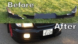 HOW TO REPAIR YOUR CRACKED LIPBUMPER WITH FIBREGLASS the proper way [upl. by Lanie]